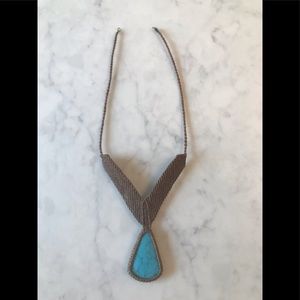 Hemp and Turquoise Necklace